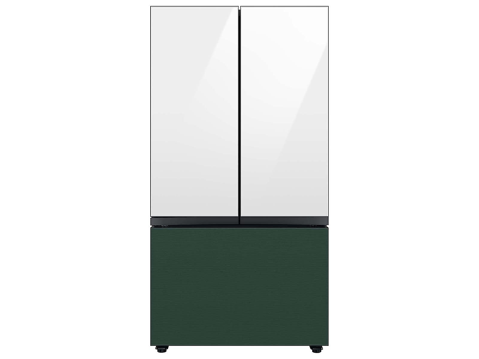 Bespoke 3-Door French Door Refrigerator Panel in White Glass - Top Panel(RA-F18DU312/AA)