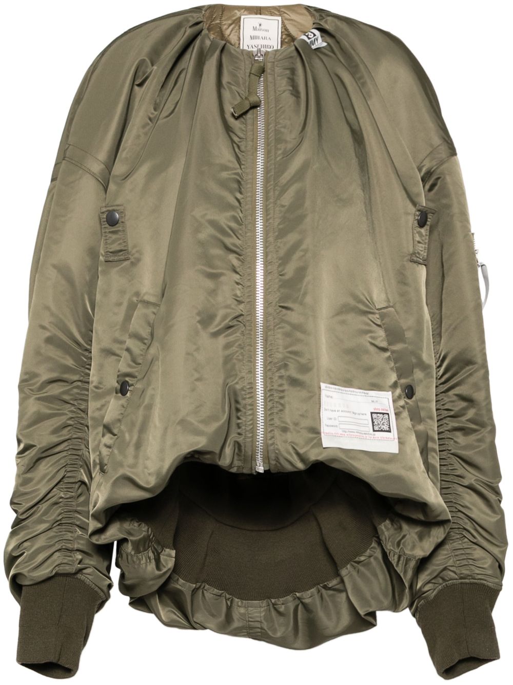 Extra-long-sleeved bomber jacket - Green