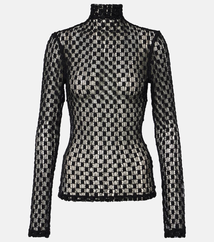 Róhe Cotton-blend lace turtleneck top