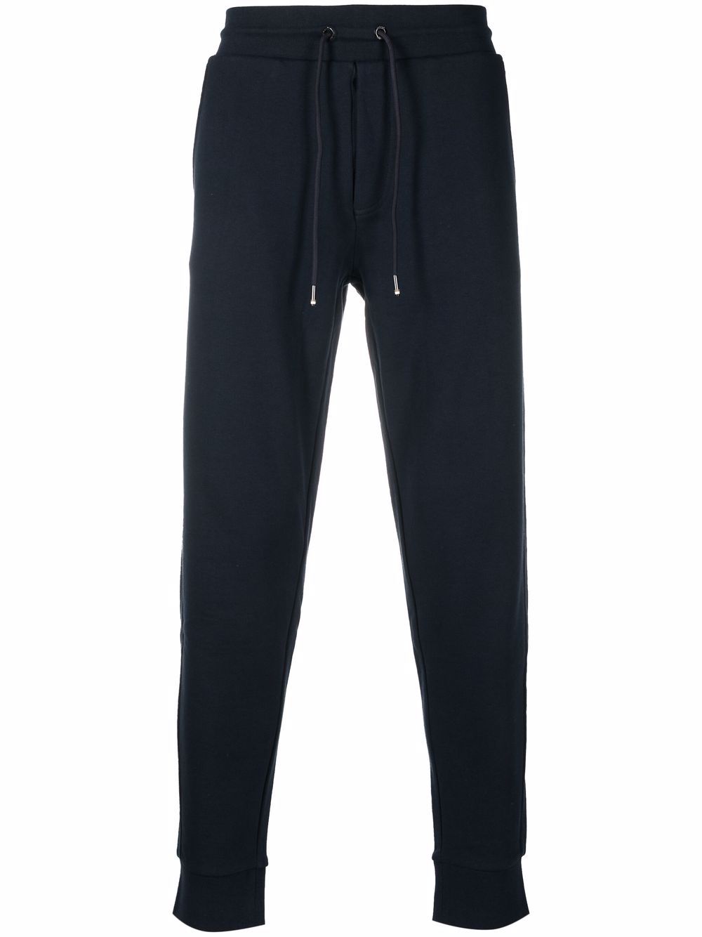 Slim-cut cotton track pants - Black