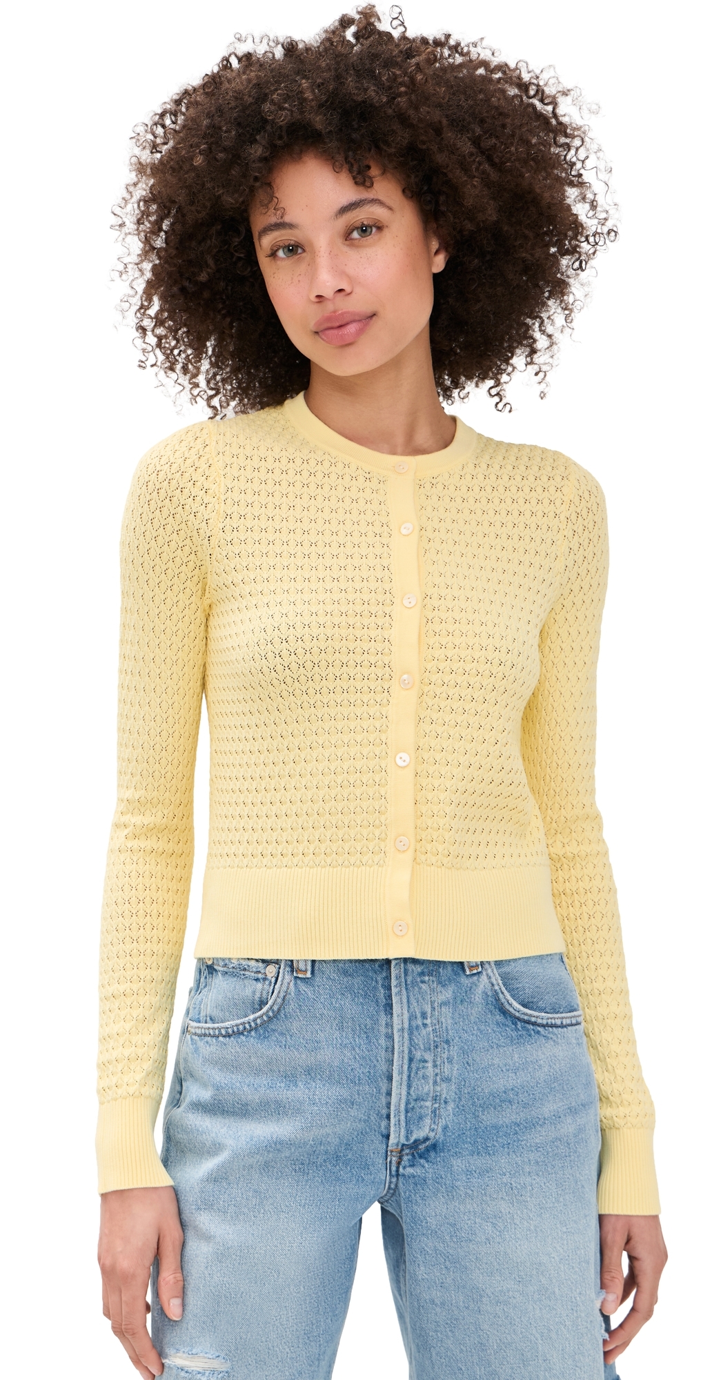 The Pointelle Dani Cardigan Sunshine