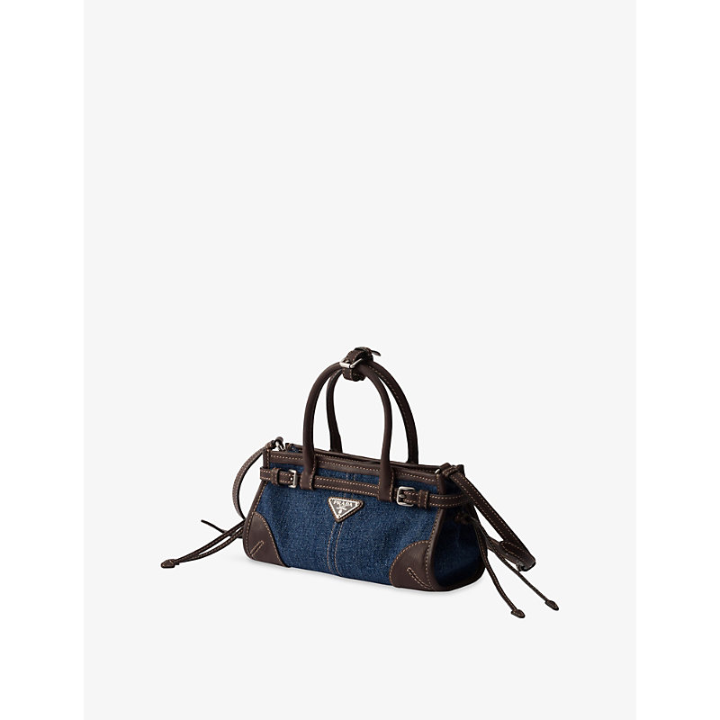 Womens Bonnie Small Denim and Leather Shoulder Bag