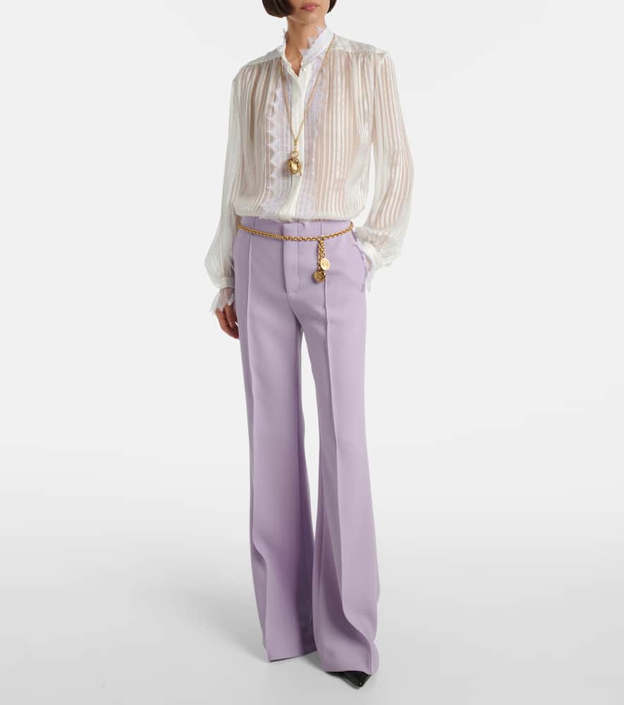 Chloé High-rise virgin wool wide-leg pants