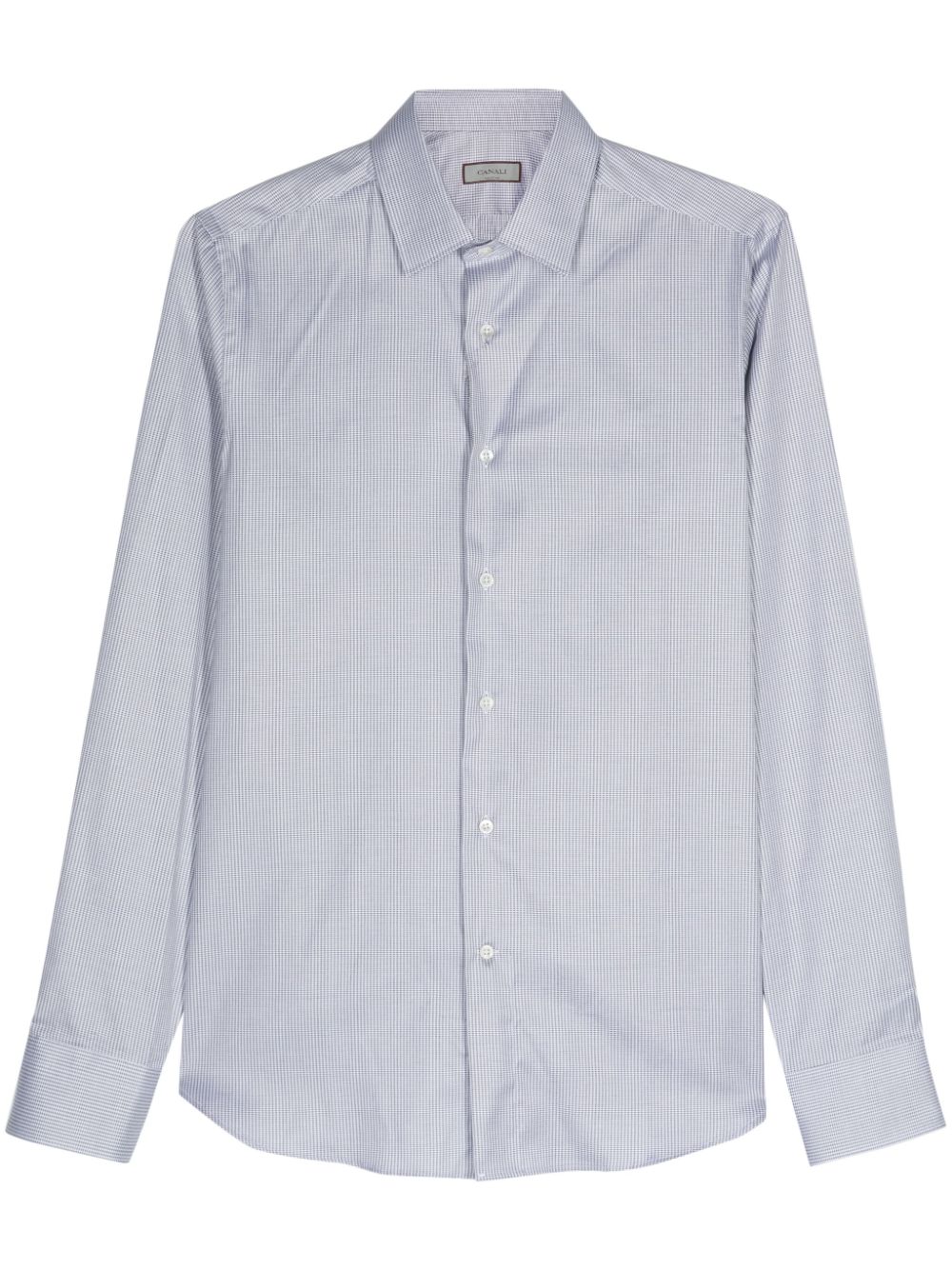 Geometric-pattern cotton shirt - Grey