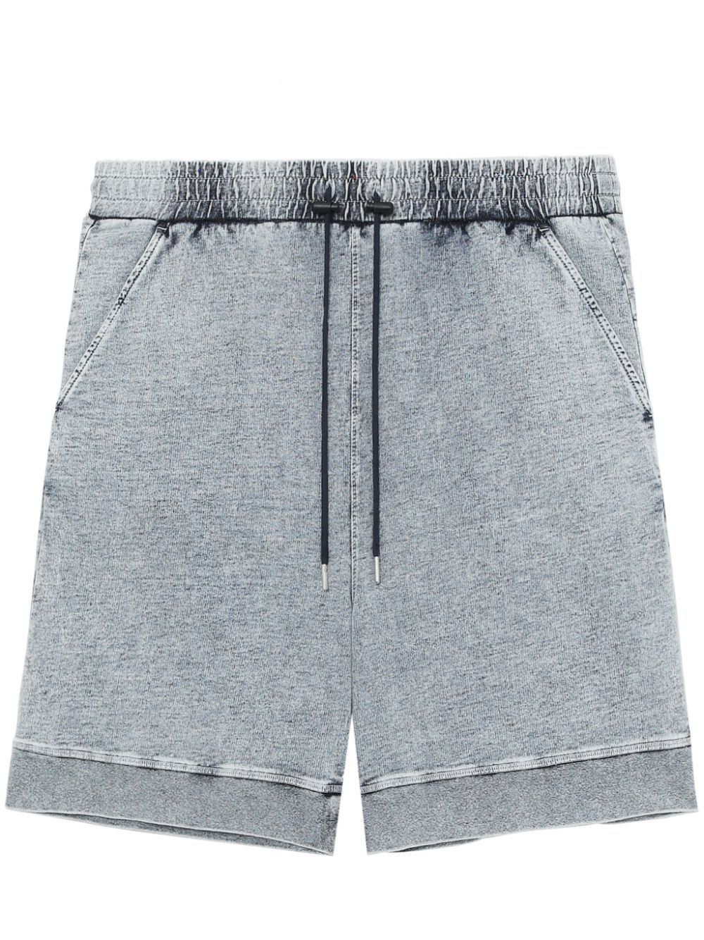 Elasticated-waist cotton shorts - Blue