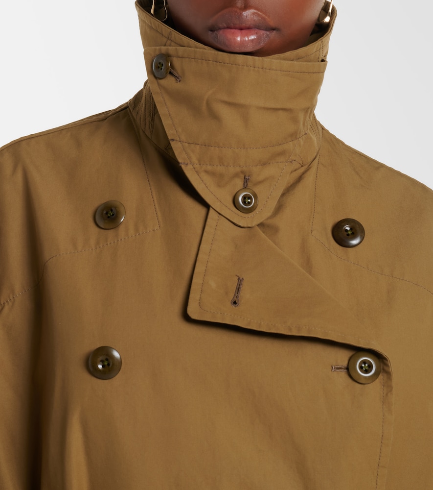 Oversized cotton cropped trench coat