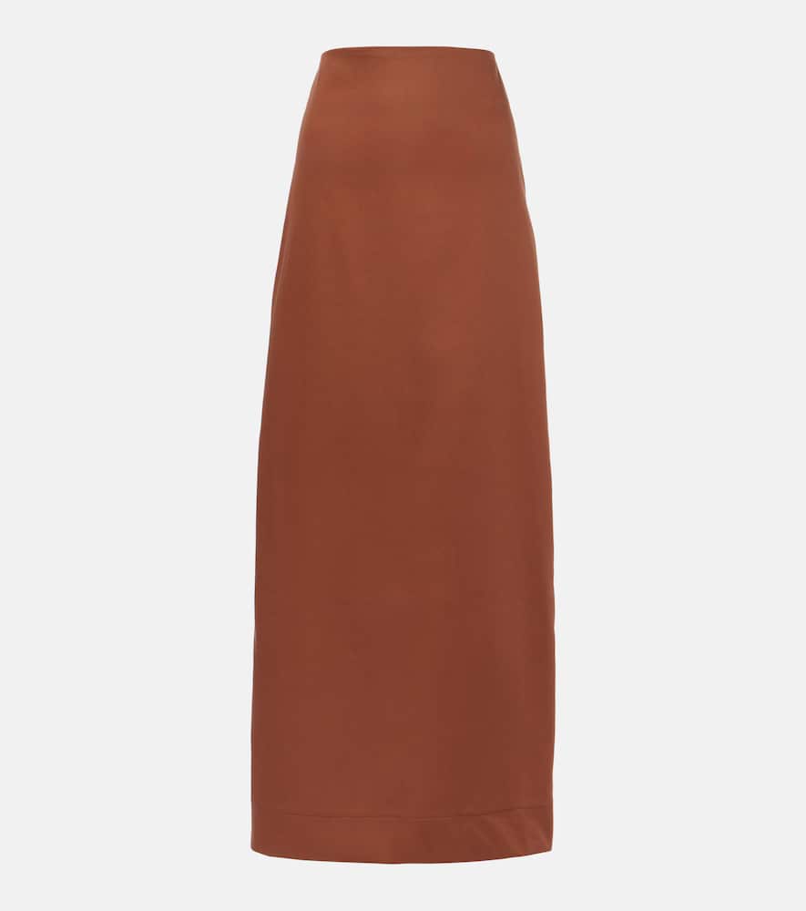 Solid cotton maxi skirt