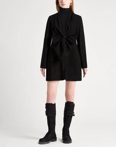 Woman Jacket Black Size 8 Cotton, Linen, Wool