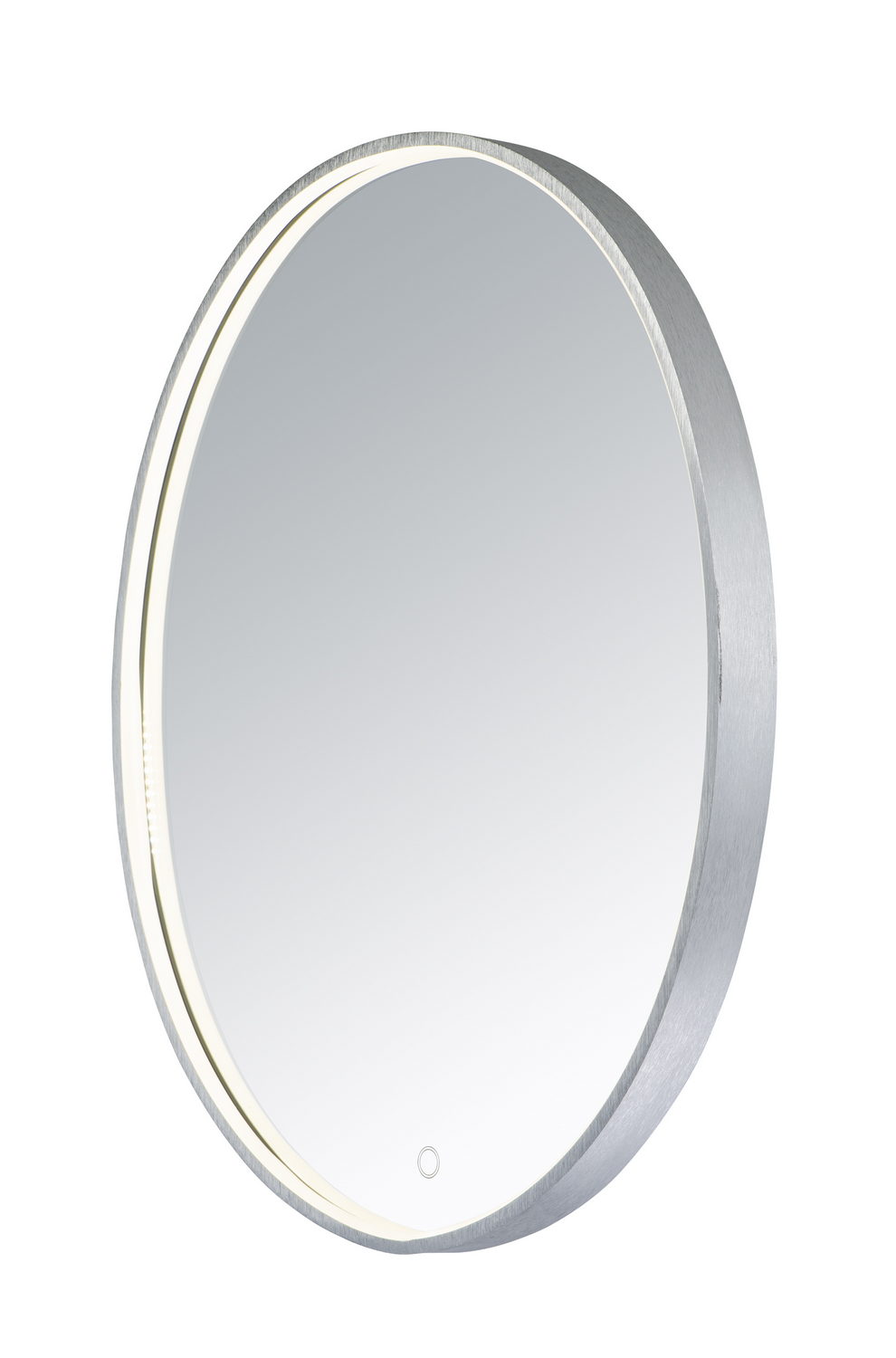Lighting Mirror 29.5" LED Oval Lighted Mirror in Brushed Aluminu