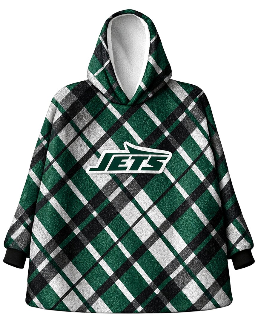 New York Jets Nfl Team Hooded Sherpa Blanket
