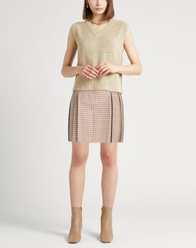 Woman Mini skirt Beige Size 8 Wool