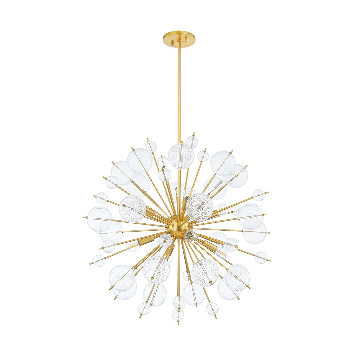 Aged Brass Eight Light Chandelier from the Linnea Collection