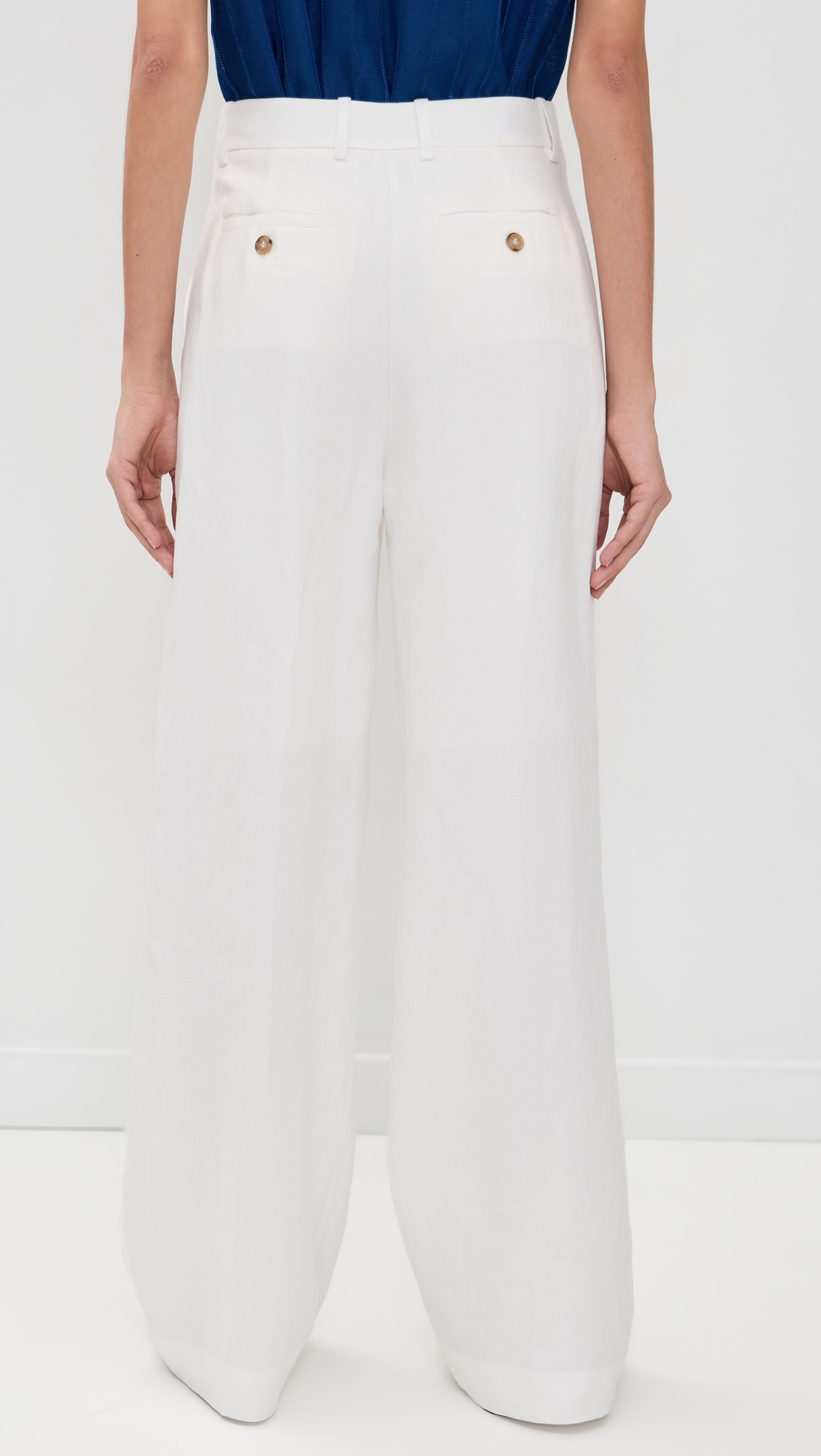 The Linen Belted Trousers White