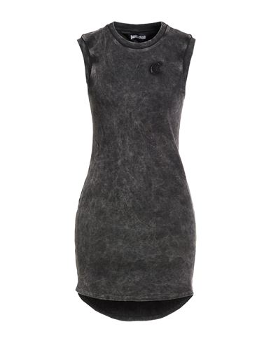 Woman Mini dress Black Size L Cotton, Elastane