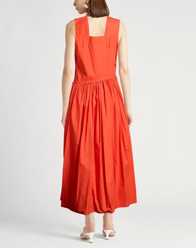 Woman Midi dress Red Size 10 Cotton