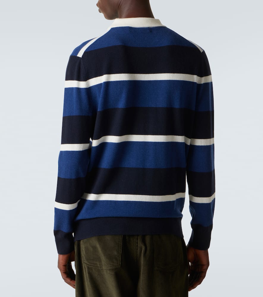 Striped cashmere polo sweater