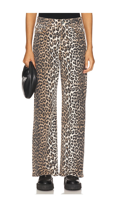 Ganni Women's Animal Jeans Izey in Animalier | Size 29 | J1527