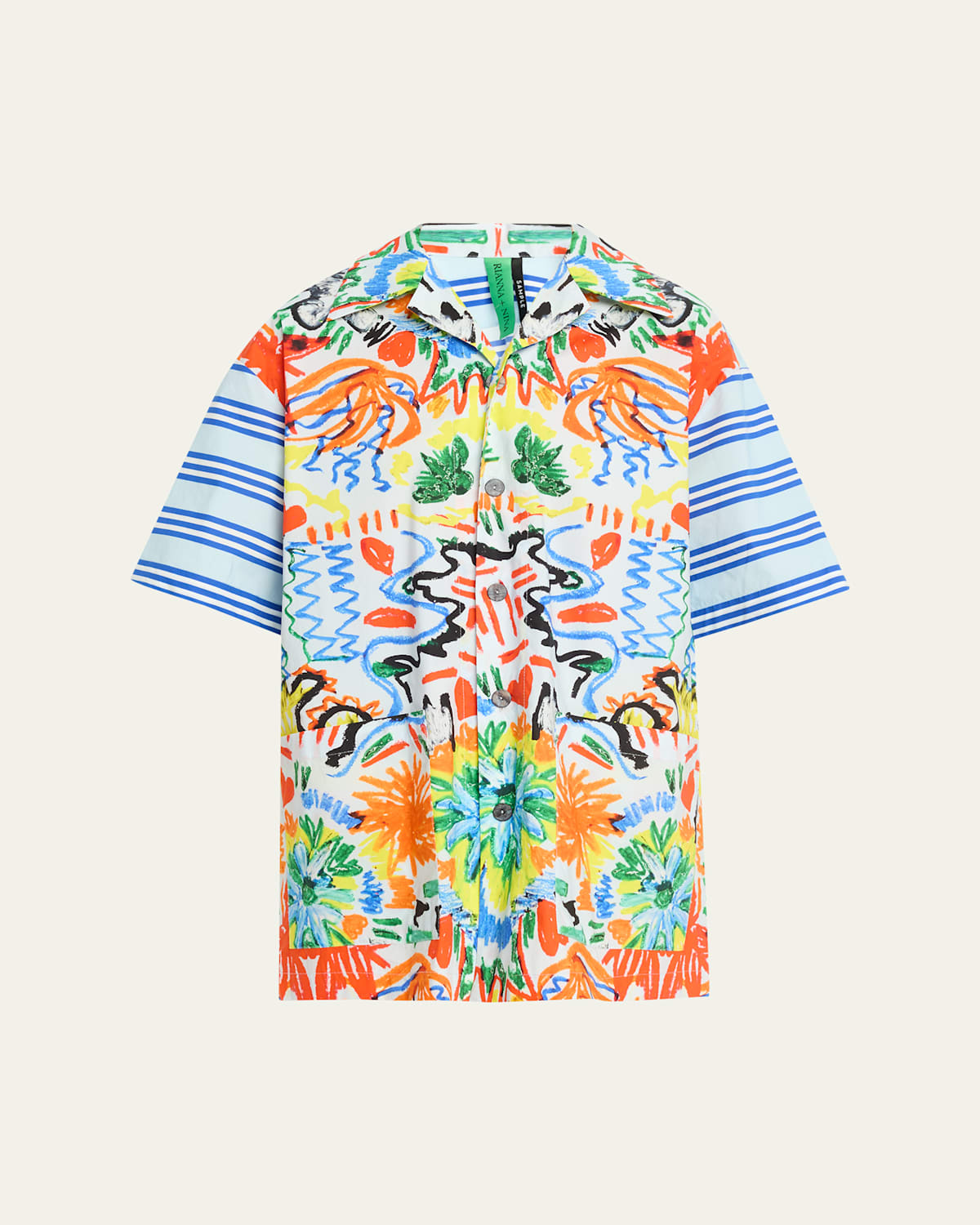 Tropical-Print Cotton Shirt