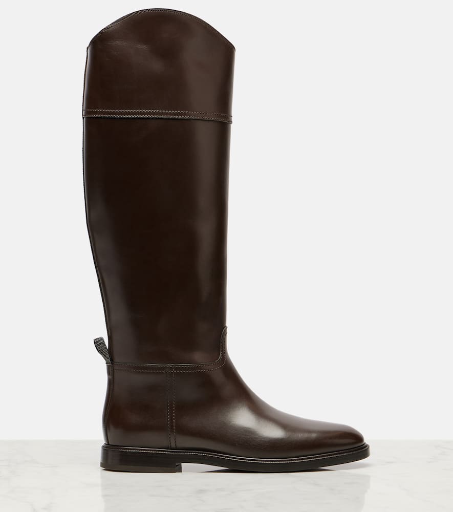 Monili leather knee-high boots
