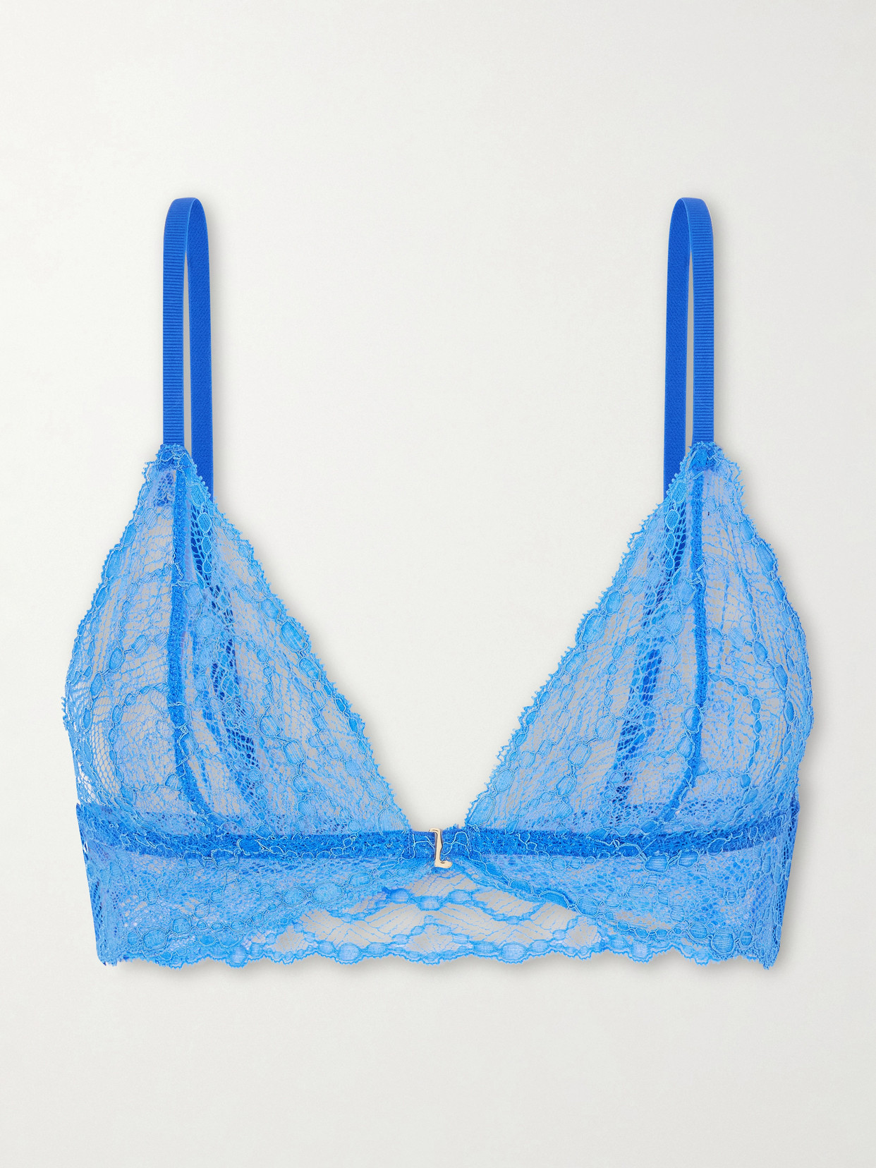 Mon Cheri Lace Soft-cup Triangle Bra - Blue