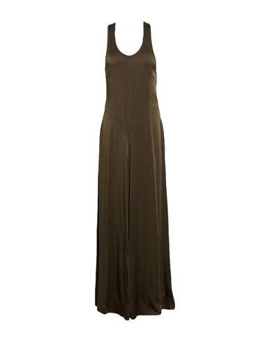 Woman Maxi dress Military green Size 10 Viscose, Acetate, Cotton