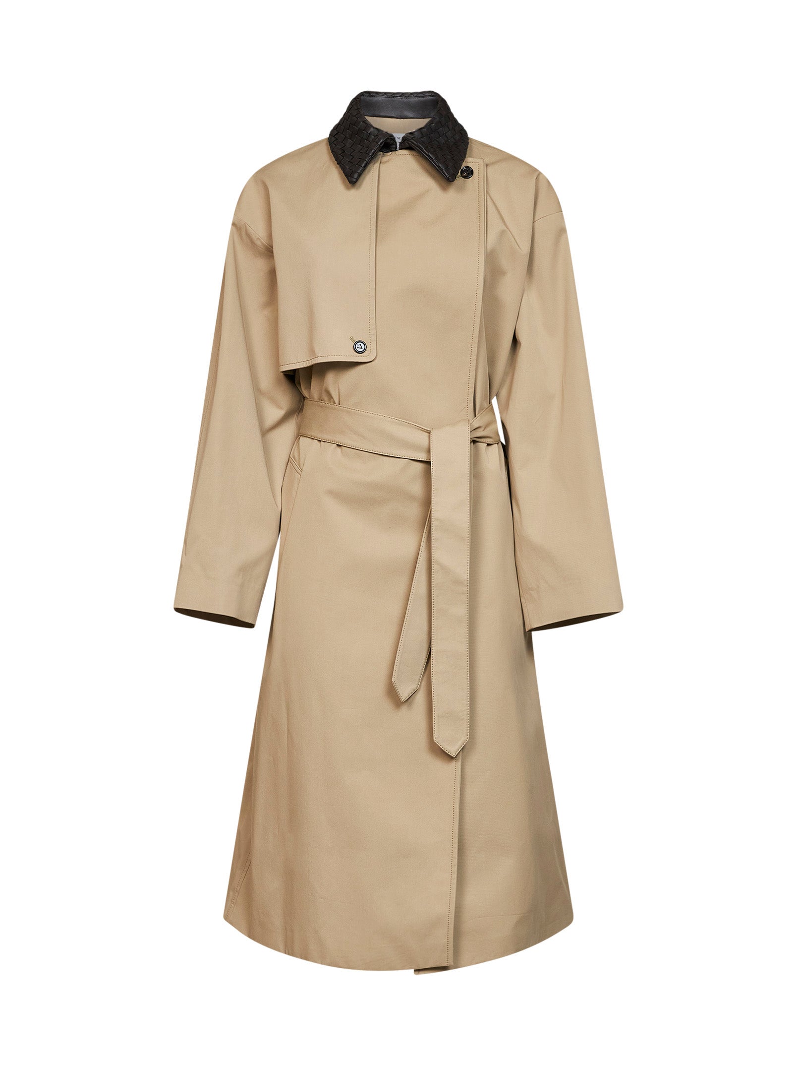 Water-Resistant Cotton Trench Coat — Beige