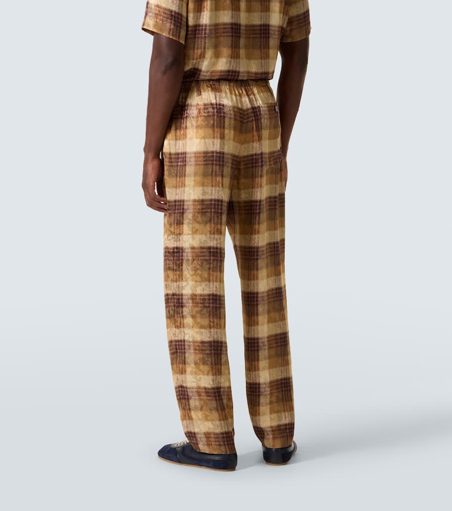 Checked jacquard straight pants