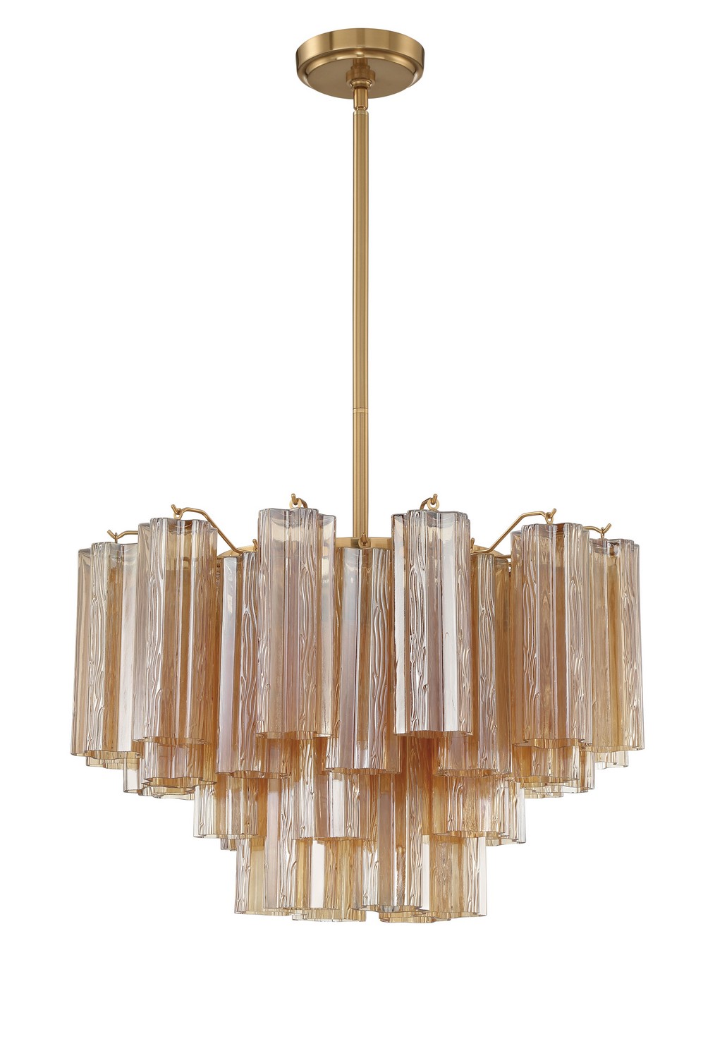 Aged Brass Nine Light Chandelier from the Addis Collection
