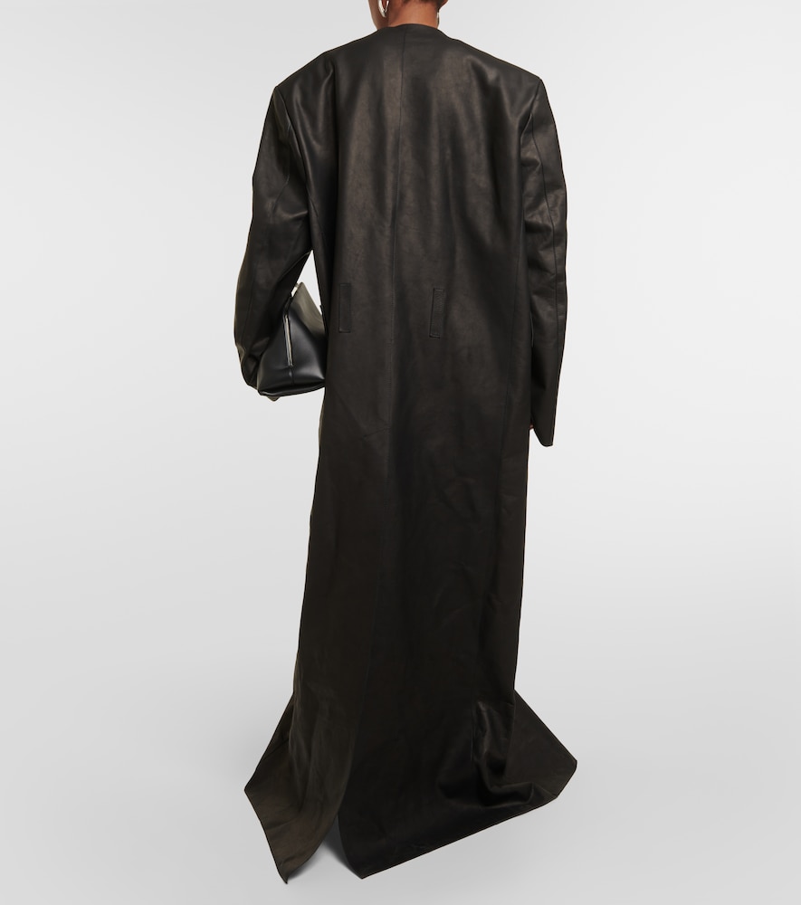 Leather maxi coat
