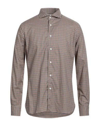 Man Shirt Brown Size 16 Cotton