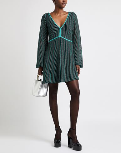 Woman Mini dress Turquoise Size S Viscose, Cotton, Polyester, Metallic fiber, Polyamide