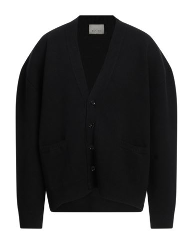 Laneus Man Cardigan Black Size 40 Wool, Cashmere