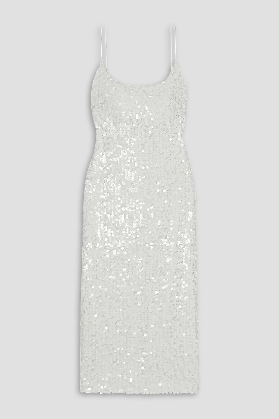 Mykonos sequined metallic tulle midi dress