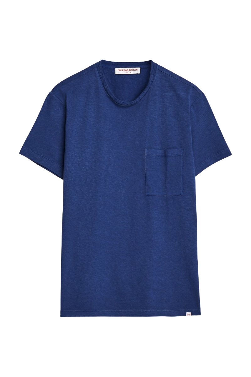 Slub Cotton Pocket T-Shirt — Blue