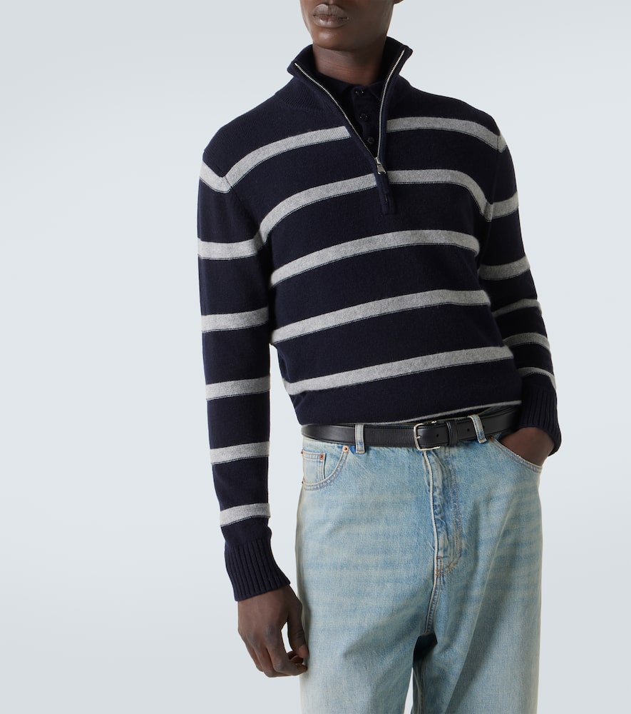 Wool and cashmere half-zip sweater