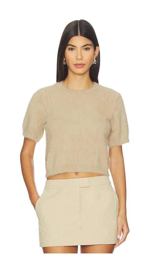 MADISON THE LABEL Ruby Knit Tee in Tan. XL/1X. Also in L, M