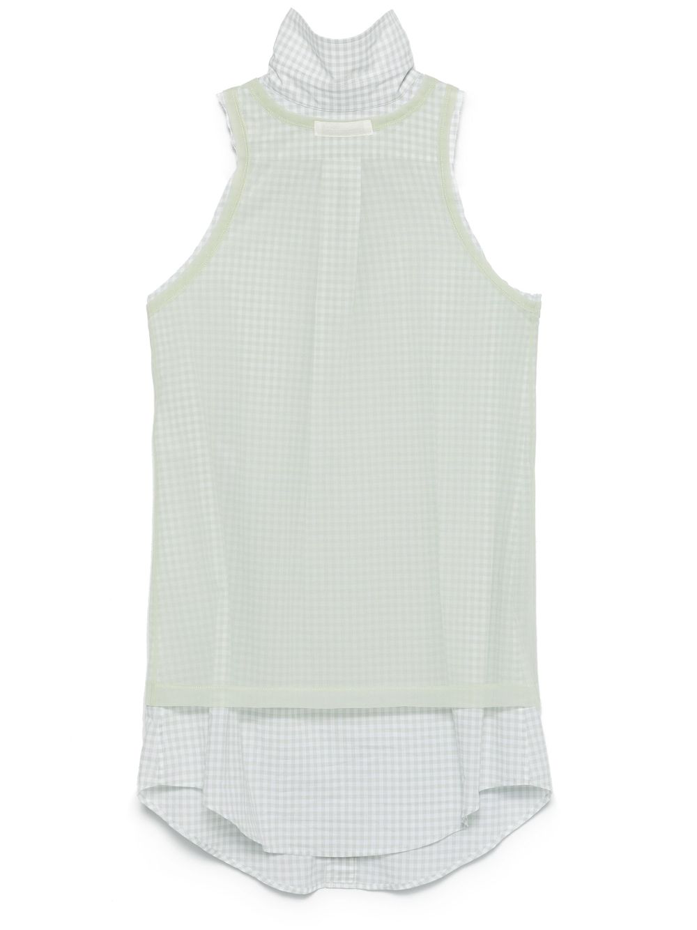 Check-pattern sleeveless shirt - Green
