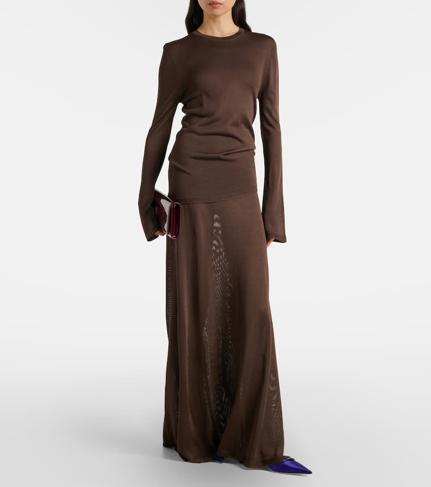 Mesh maxi skirt