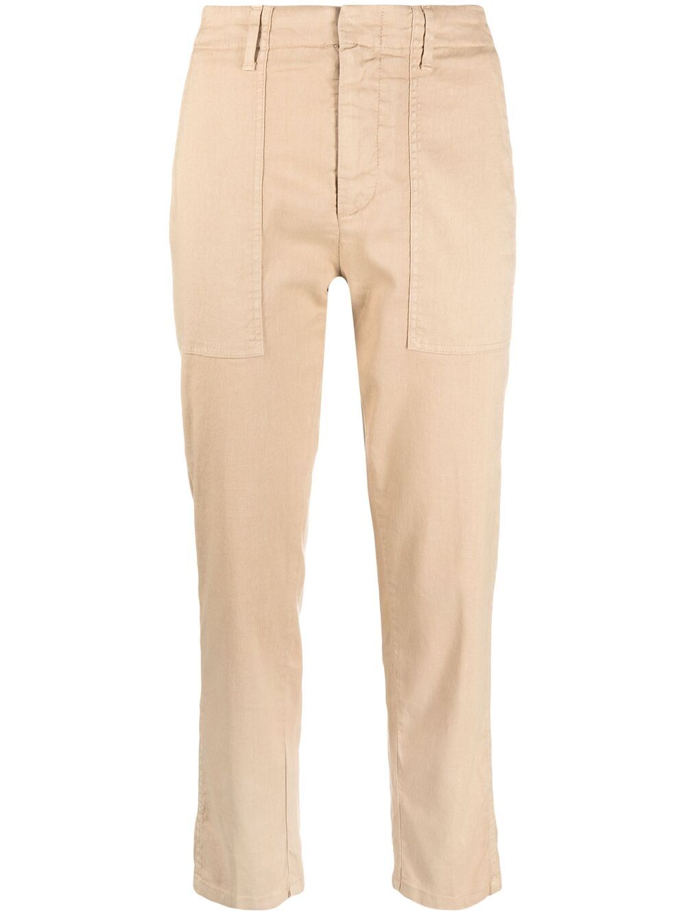 Cropped straight-leg trousers - Neutrals