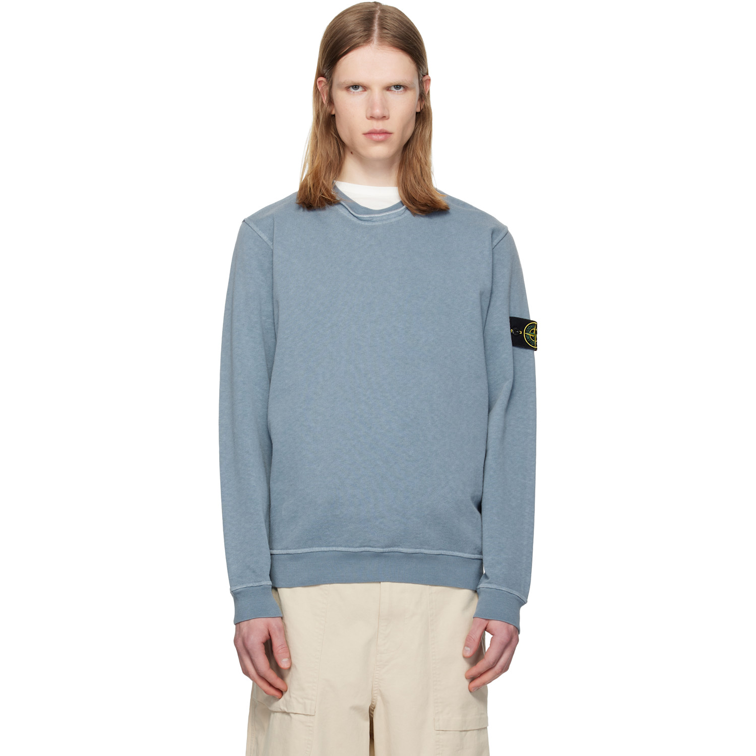 Blue 6100034 Malfilé Fleece 'Old' Effect Sweatshirt