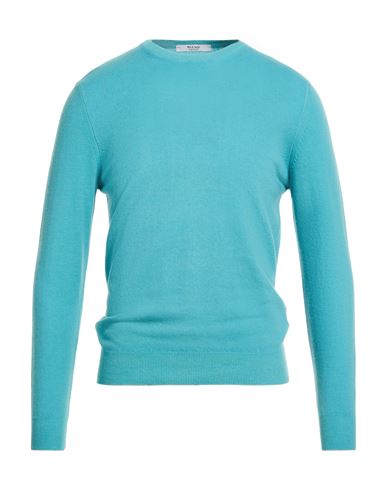 Man Sweater Turquoise Size 38 Merino Wool, Cashmere
