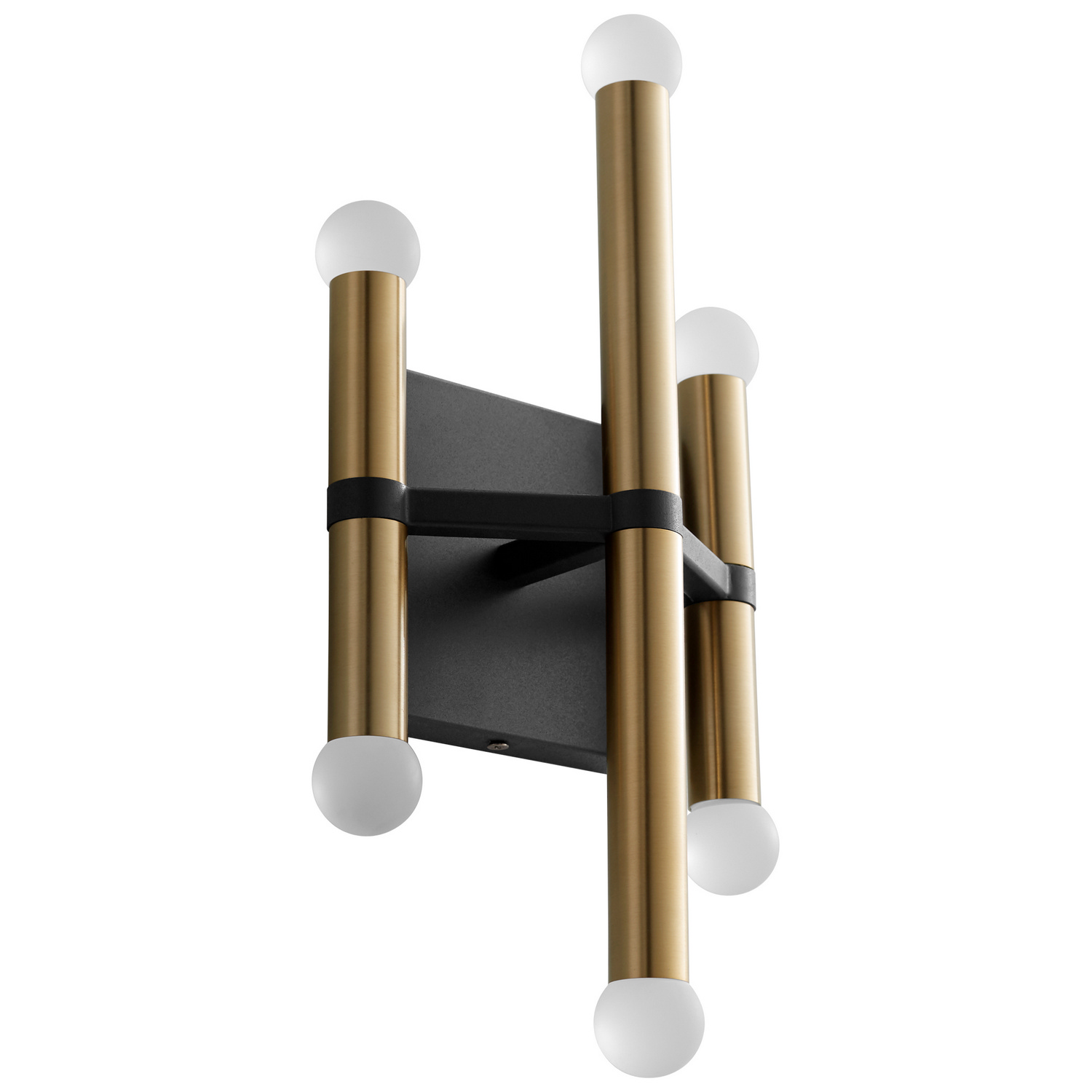 Black W Aged Brass LED Wall Sconce from the Nero Collection