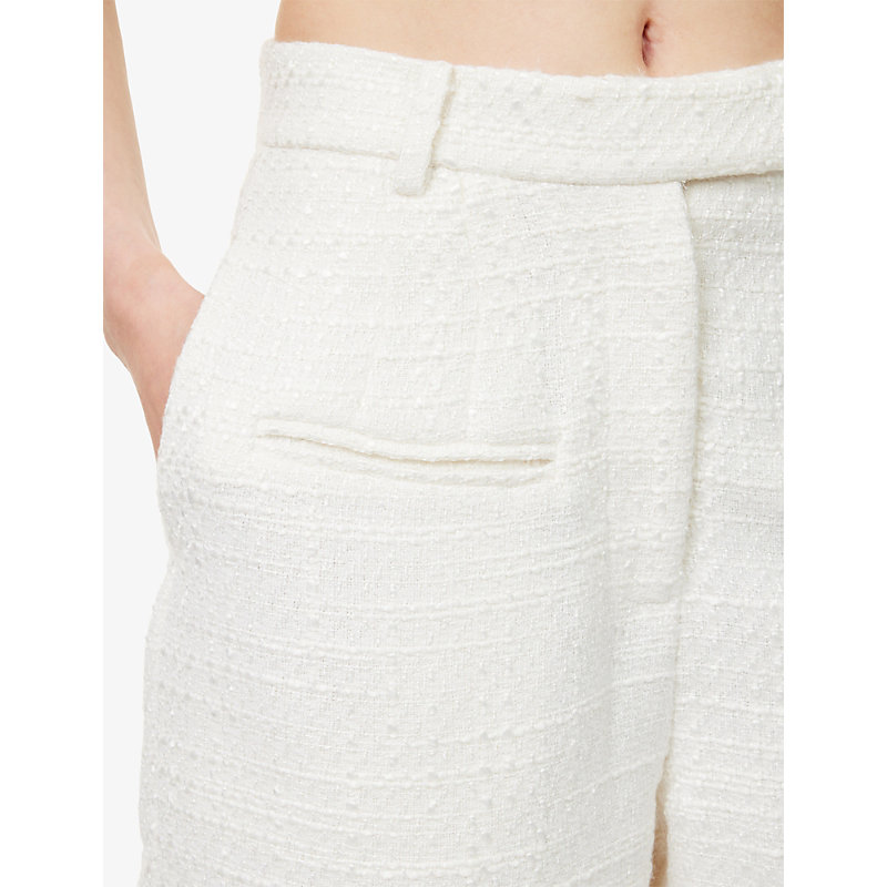 Womens High-Waist Tailored Bouclé Shorts