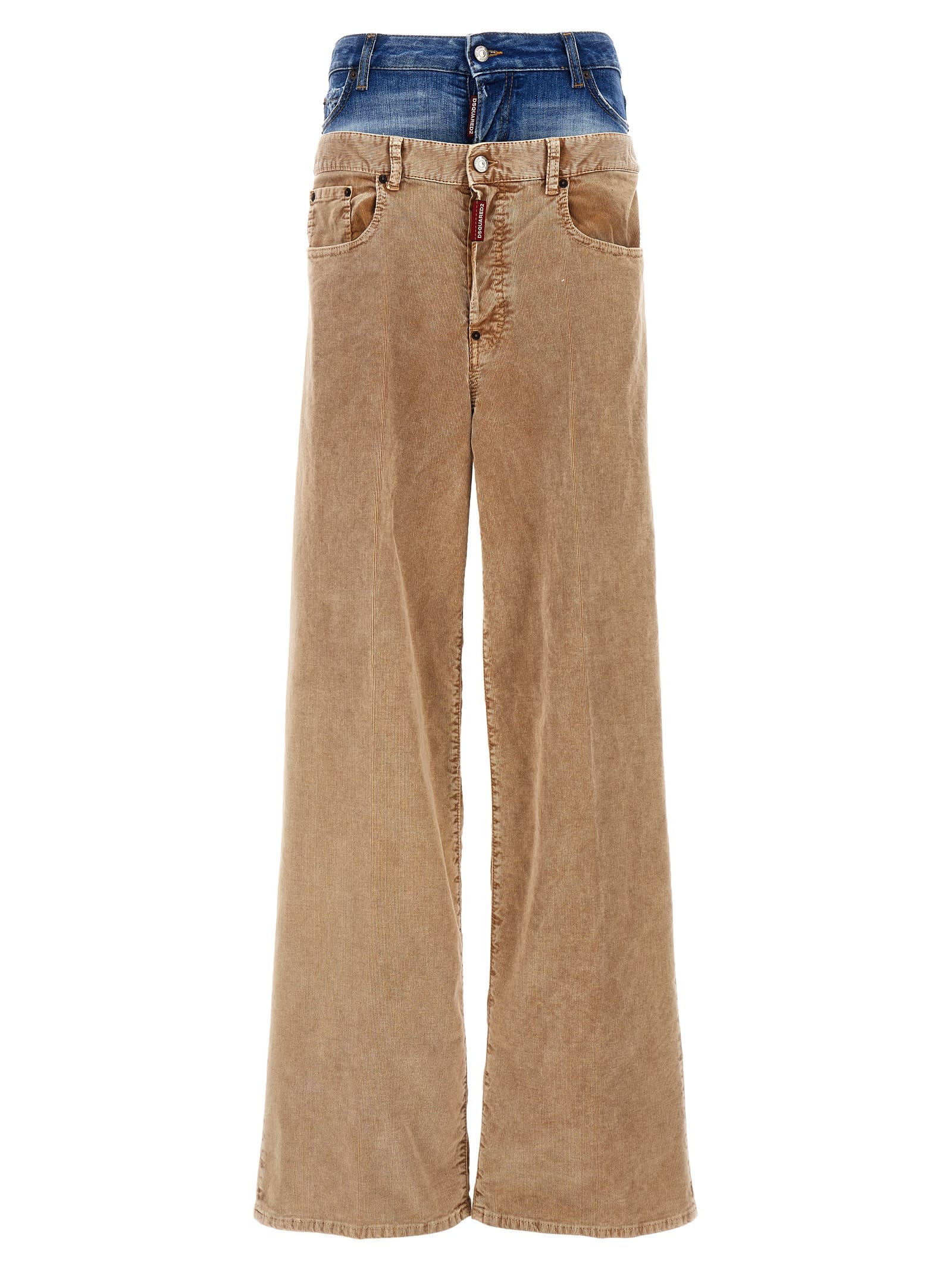 -Twin Pack Pantaloni Beige-Donna