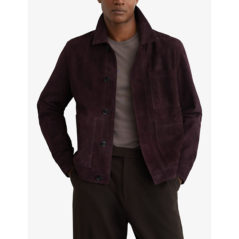 Mens Wilstead Patch-Pocket Suede Jacket