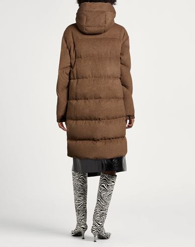 Woman Puffer Taupe Size XL Virgin Wool