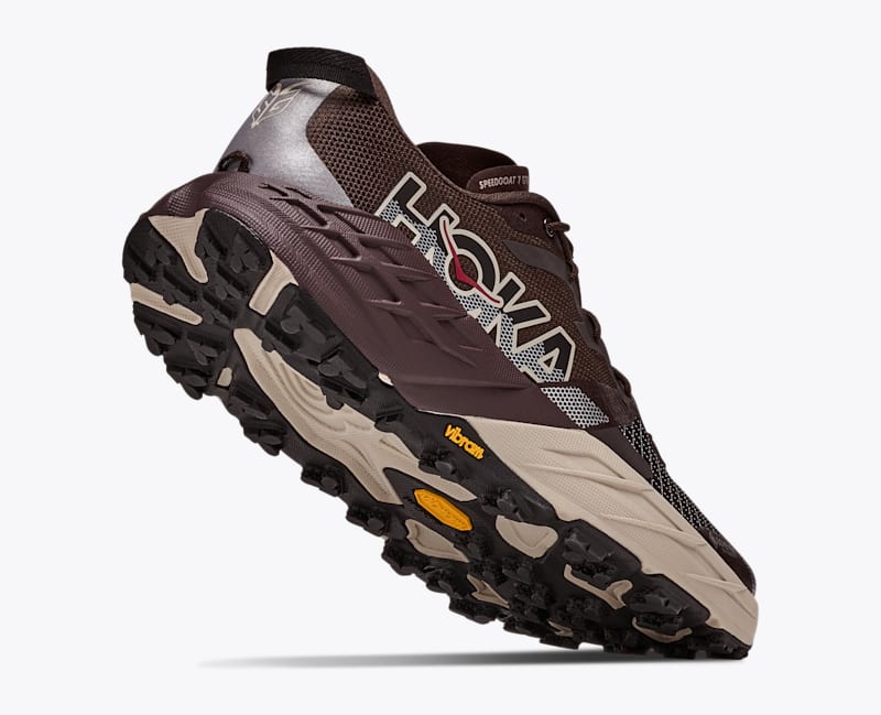 HOKA Men's Speedgoat 7 GTX Shoes in Spiced Chocolate/River Rock Grey