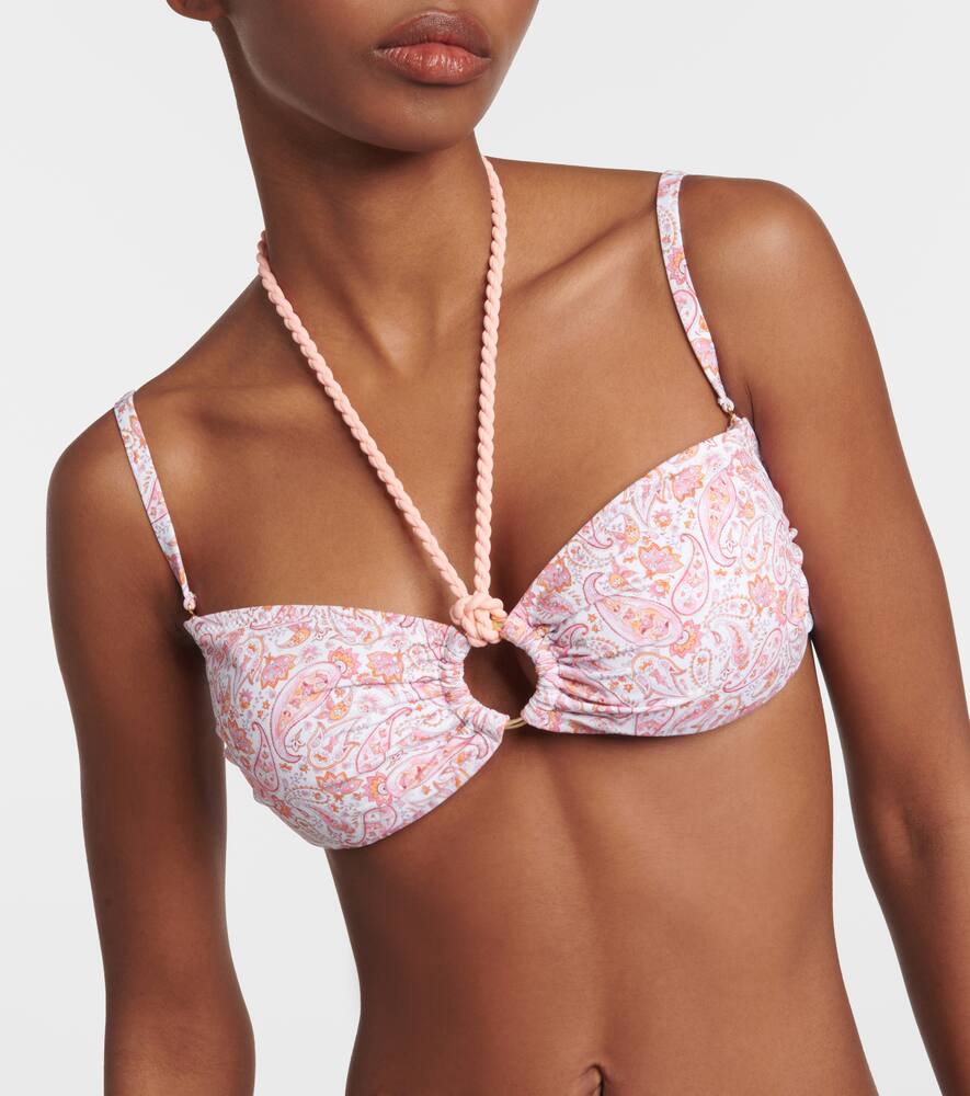Muskmelon Bay paisley bandeau bikini top