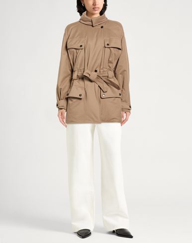 Woman Jacket Khaki Size 6 Polyester, Polyamide