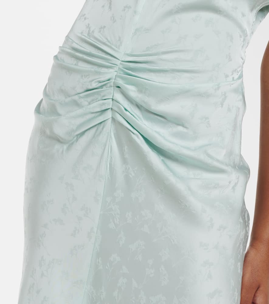 Gathered jacquard midi dress